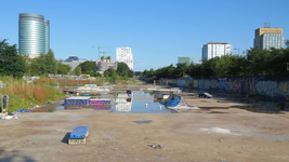 833825 Gezicht op het skatepark De Yard 2.0, op het terrein van het voormalige Expeditieknooppunt PostNL aan de ...